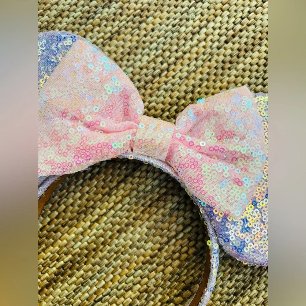 Set of Sequin Mouse Ear Headbands with Bows